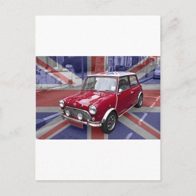 British Classic Mini-bil Vykort (Framsida)