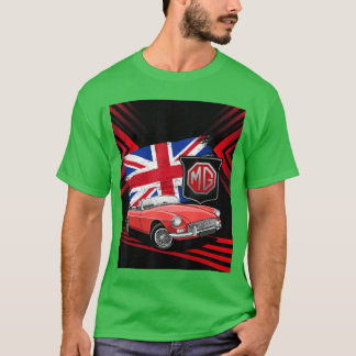 British Classic Sports Car MG MGB Convertible fami T Shirt