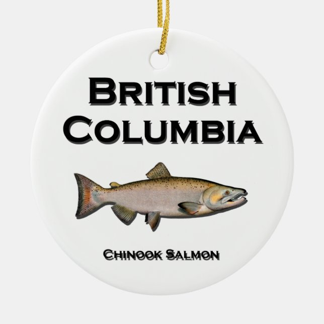 British Columbia - BC Chinooklax Julgransprydnad Keramik (Framsidan)