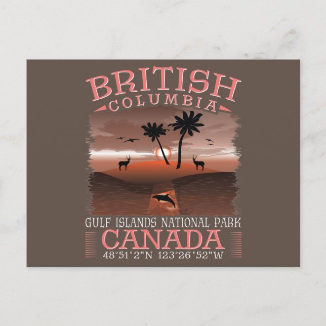BRITISH COLUMBIA CANADA - BUKT ÖARNA PARK VYKORT (Framsida)