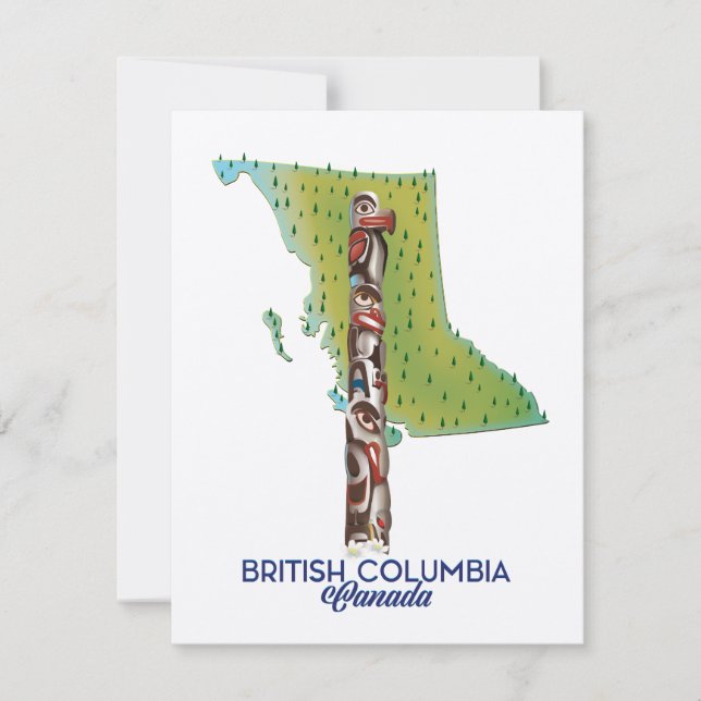 British Columbia Canada karta poster. (Framsida)