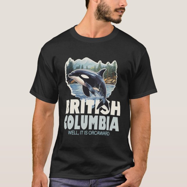 British Columbia Canada Orca Souvenir T Shirt (Framsida)