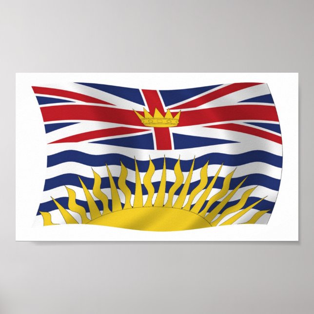 British Columbia Flagga Affisch Print (Framsidan)