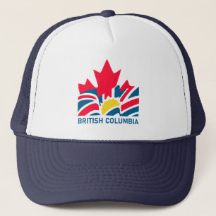 British Columbia Flagga Canada Vintage Souvenirs Keps
