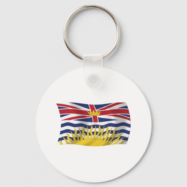 British Columbia Flagga Keychain Nyckelring (Framsida)