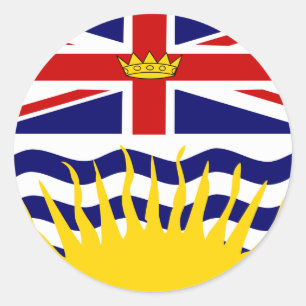 British Columbia High Quality Flagga Runt Klistermärke
