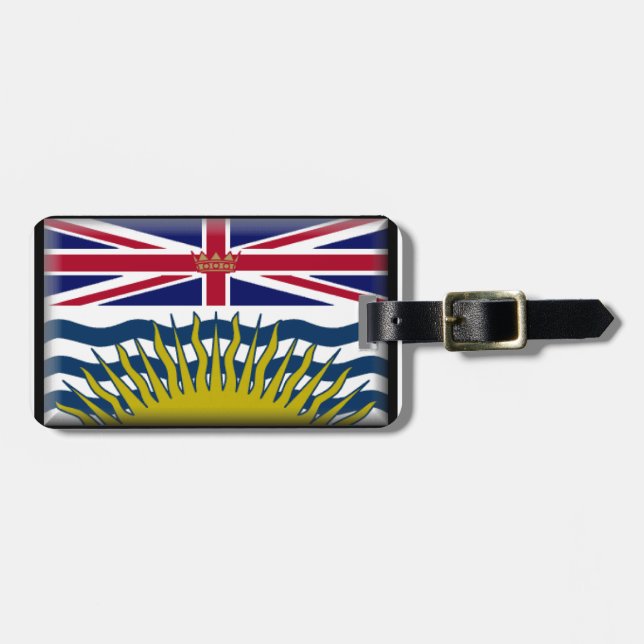 British Columbia (Kanada) flagga Bagagebricka (Horisontell Framsida)