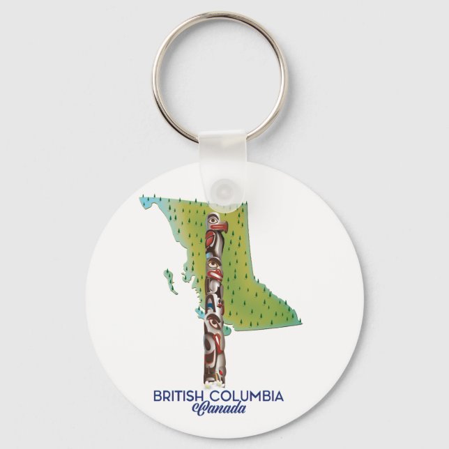 British Columbia Kanada kartaffisch. Giant Coffee  Nyckelring (Framsida)