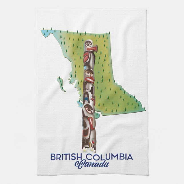 British Columbia Kanada kartaffisch. Kökshandduk (Vertikal)