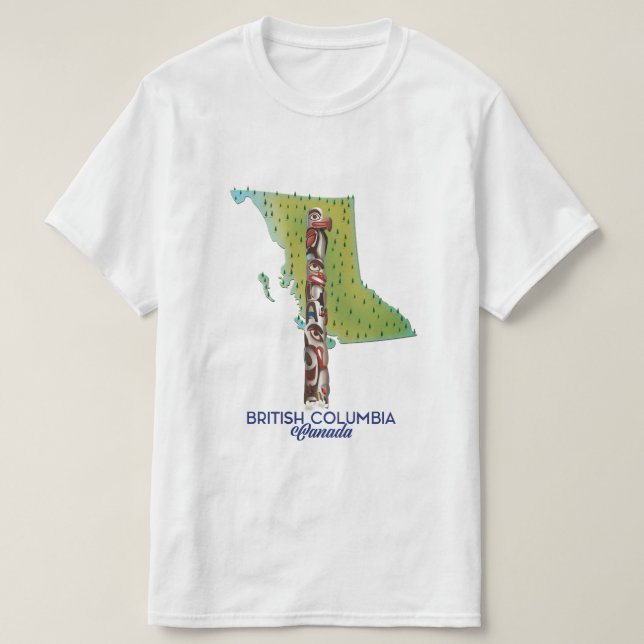 British Columbia Kanada kartaffisch. T Shirt (Design framsida)