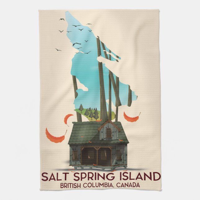 British Columbia Kanada, Salt Vår, Island Kökshandduk (Vertikal)