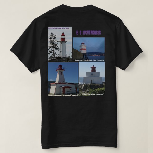 British Columbia Lighthouses X 4 T-Shirt (Design baksida)