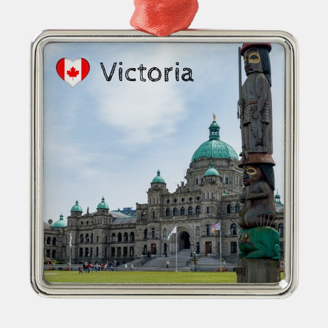 British Columbia Parliament - Victoria, Kanada Julgransprydnad Metall (Framsidan)