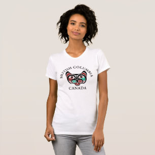 British Columbia Red White Black Grönt Haida Kattu T-shirt