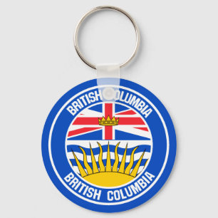 British Columbia Round Emblem Nyckelring