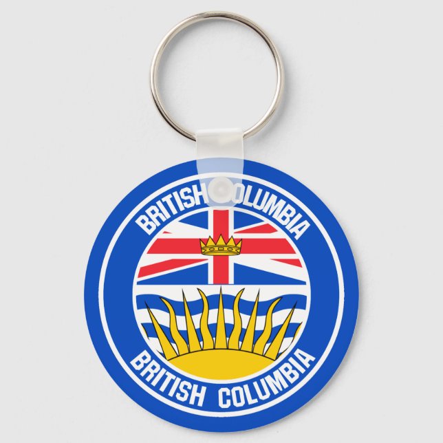 British Columbia Round Emblem Nyckelring (Framsida)