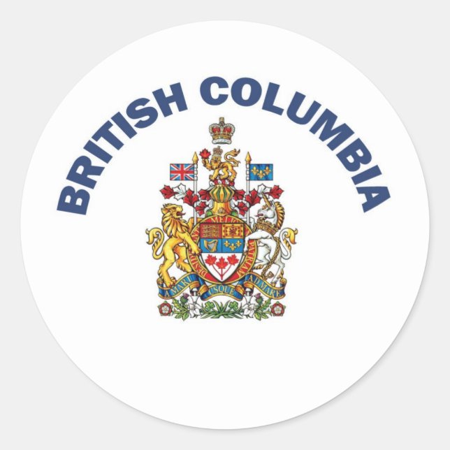 British Columbia Runt Klistermärke (Framsida)