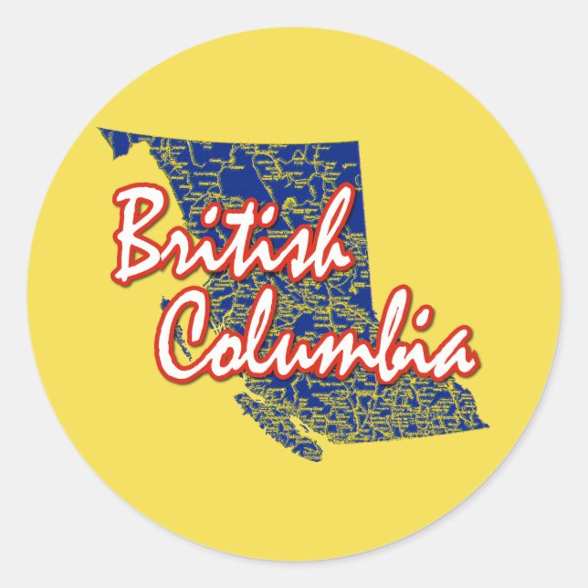 British Columbia Runt Klistermärke (Framsida)