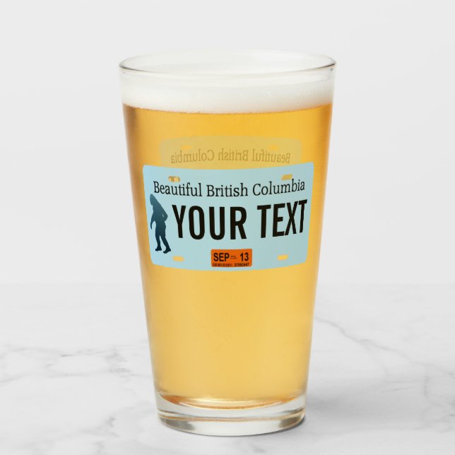 British Columbia Sasquatch License Plate Glaskopp (Framsida fylld)