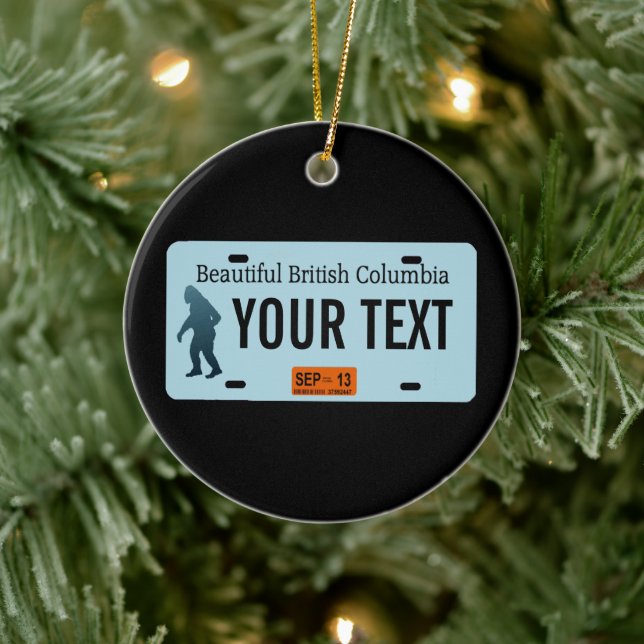 British Columbia Sasquatch License Plate Julgransprydnad Keramik (Träd)