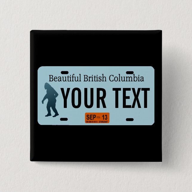 British Columbia Sasquatch License Plate Knapp (Framsida)
