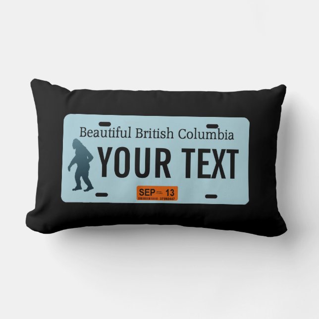 British Columbia Sasquatch License Plate Lumbarkudde (Framsida)