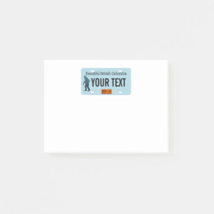 British Columbia Sasquatch License Plate Post-it Block