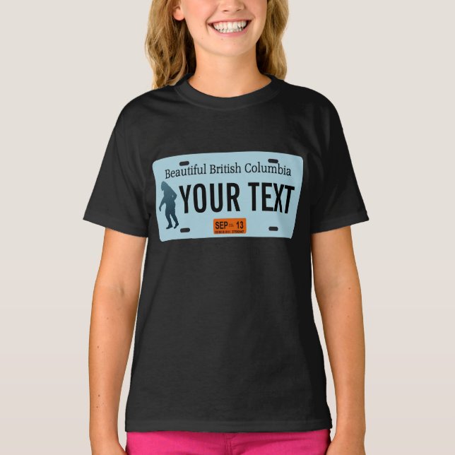 British Columbia Sasquatch License Plate T-shirt (Framsida)