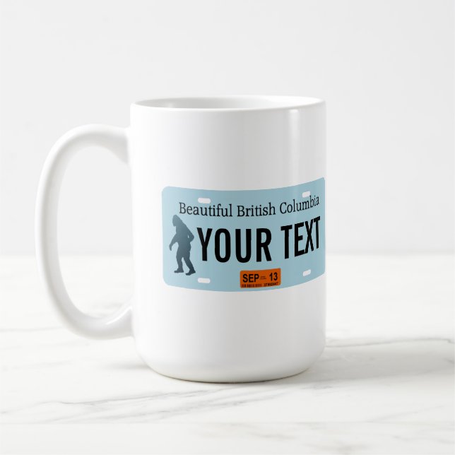 British Columbia Sasquatch Registreringsskylt Kaffemugg (Vänster)