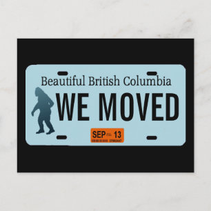 British Columbia Sasquatch Registreringsskylt Meddelande Vykort