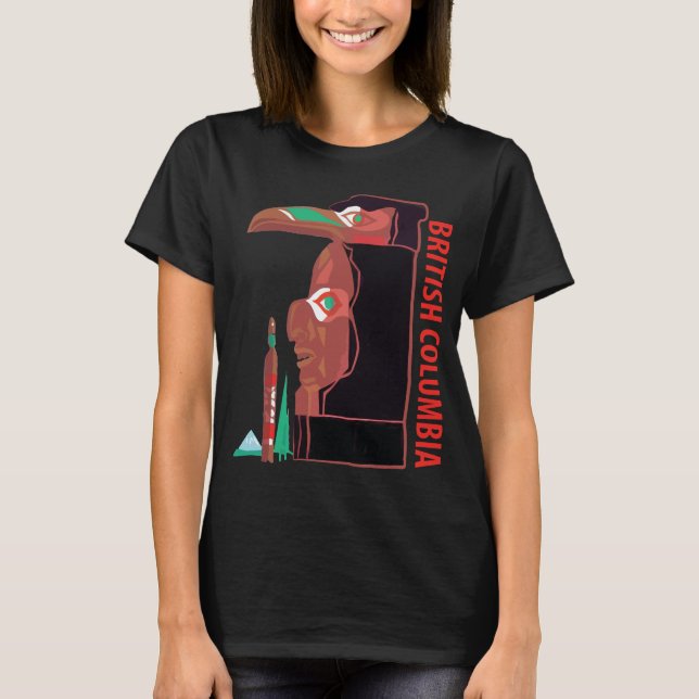 British Columbia Totem Pole Röda Resor T Shirt (Framsida)