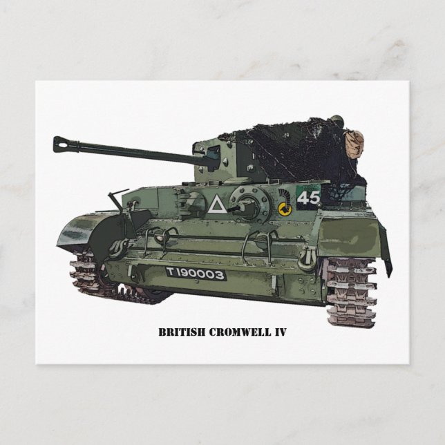 British Cromwell IV Tank Vykort (Framsida)