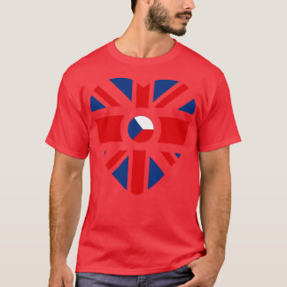 British Czech Multinational Patriot Flagga Heart T Shirt