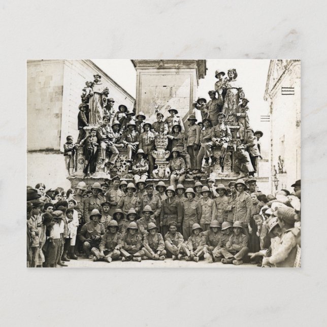 British Empire Troops 1915 Vykort (Framsida)