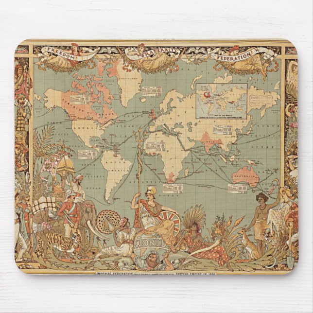 British Empire Vintage Victorian World Map Musmatta (Framsidan)