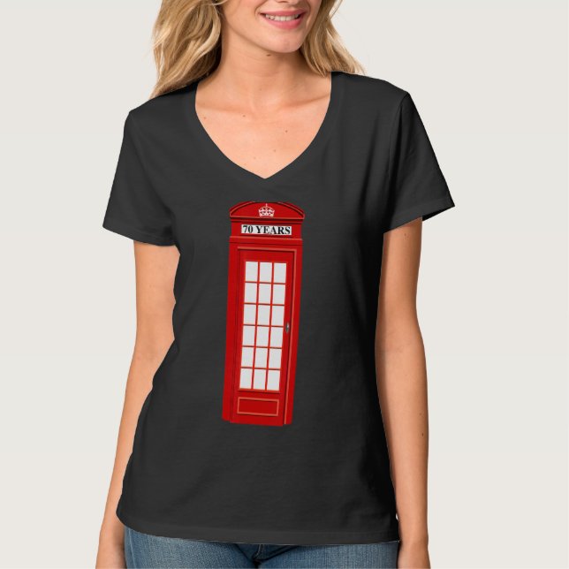 British England London Red Telphone Box Mobil Boo T Shirt (Framsida)