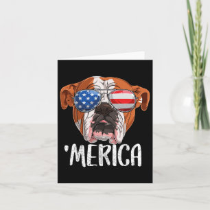 British English Bulldog Hund 4:e juli American F Kort