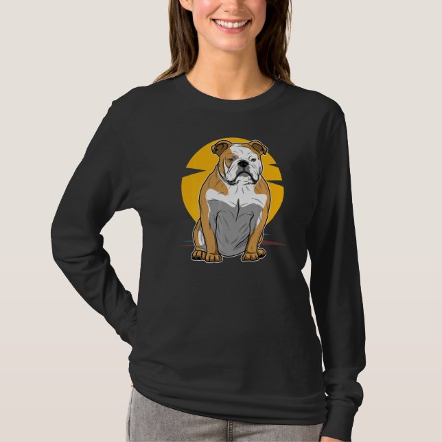 British English Bulldog Hund aveln 94 T Shirt (Framsida)