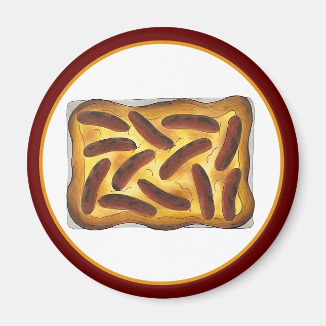 British English Food Toad i Hål Sausages Magnet (Framsidan)