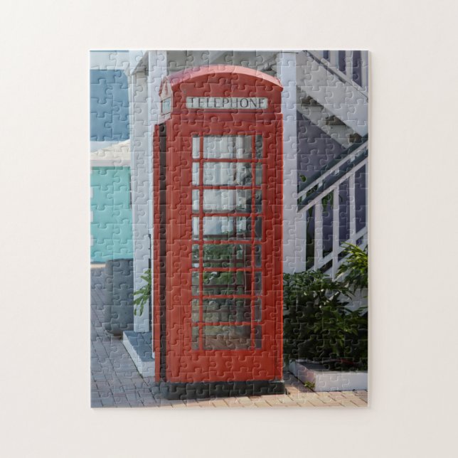 British English Old TelTelefon Booth Puzzle Pussel (Vertikal)