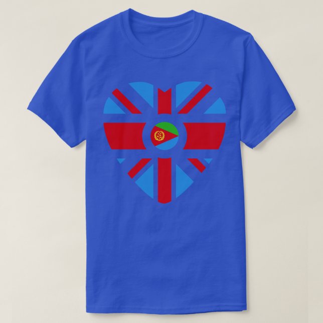 British Eritrean Multinational Patriot Flagga Hear T Shirt (Design framsida)