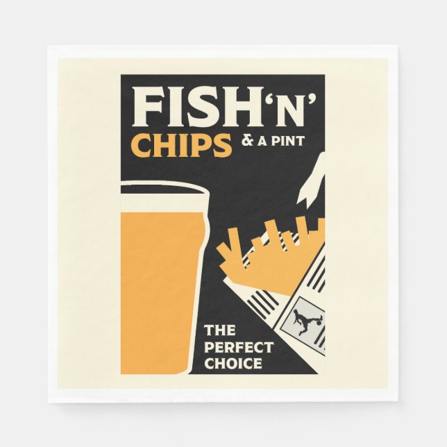British Fish and Chip Pappersservett (Framsidan)