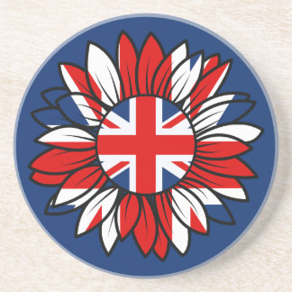 British Flag Sunflower Design Coaster  Underlägg