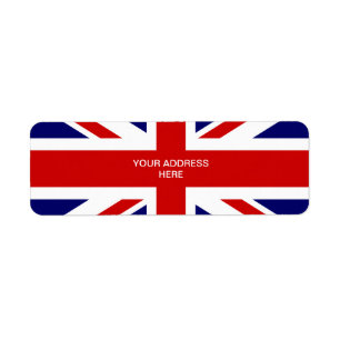 British flagga adressetiketters Utformning av ja Returadress Etikett