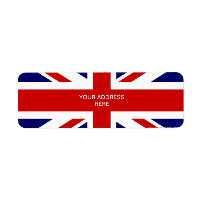 British flagga adressetiketters | Utformning av ja Returadress Etikett (Framsidan)