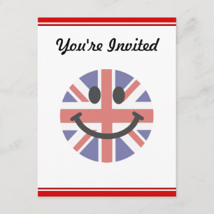 British Flagga ansikte Inbjudningar