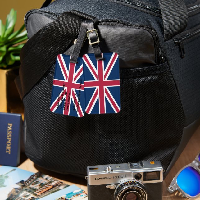 British flagga bagagebricka (Fram & Baksida)