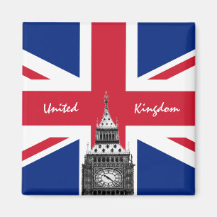 British Flagga & Big Ben - London, England, resa F Magnet