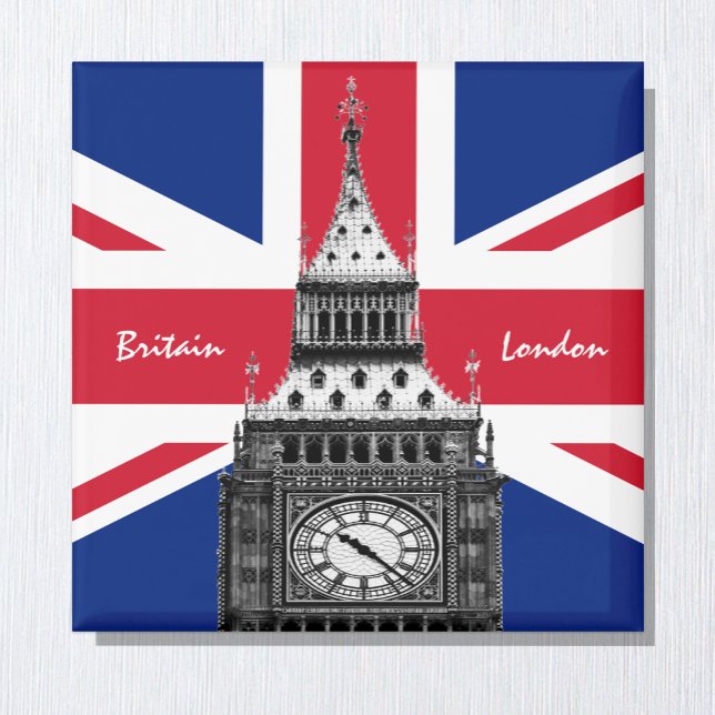 British Flagga & Big Ben - London, Storbritannien/ Magnet (Skapare uppladdad)
