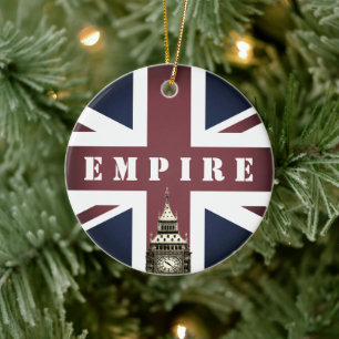 British Flagga, Empire, Förenade kungariket, Big B Julgransprydnad Keramik